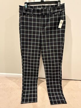 NWT Old Navy Black Plaid Dress Pants for women